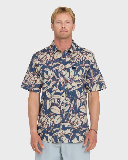 Cantina Classic Short Sleeve Cotton Shirt - Dark Denim
