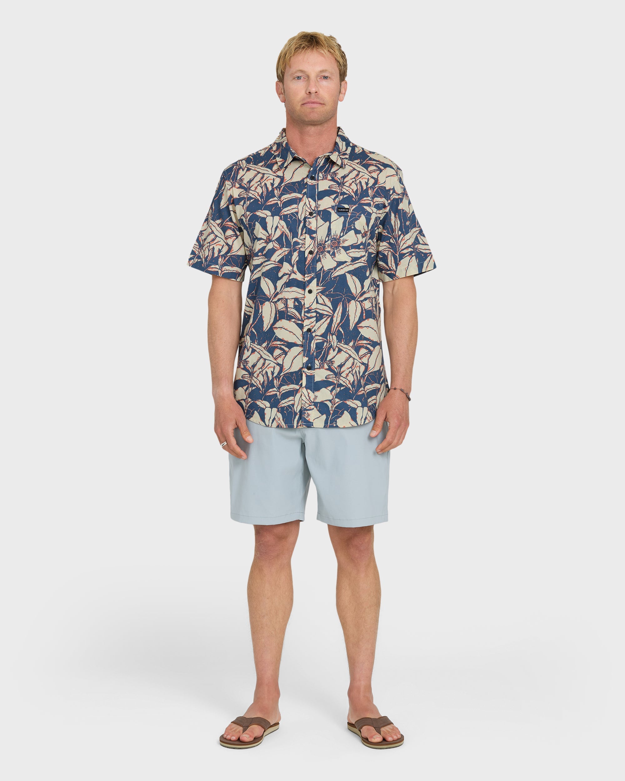 Cantina Classic Short Sleeve Cotton Shirt - Dark Denim