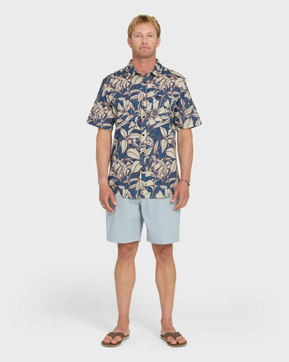 Cantina Classic Short Sleeve Cotton Shirt - Dark Denim