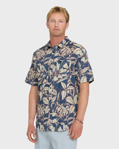 Cantina Classic Short Sleeve Cotton Shirt - Dark Denim