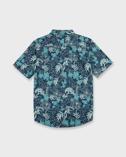 Jetty Bloom Classic Stretch Short Sleeve Woven Shirt - Dark Denim