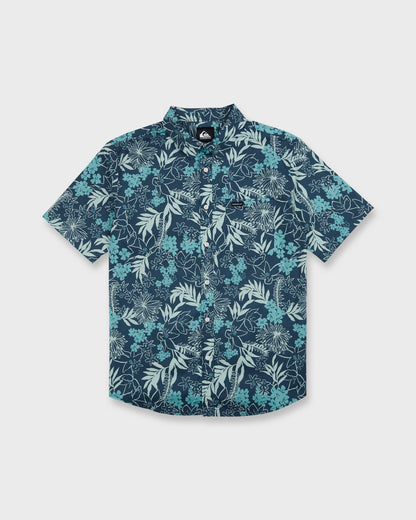 Jetty Bloom Classic Stretch Short Sleeve Woven Shirt - Dark Denim