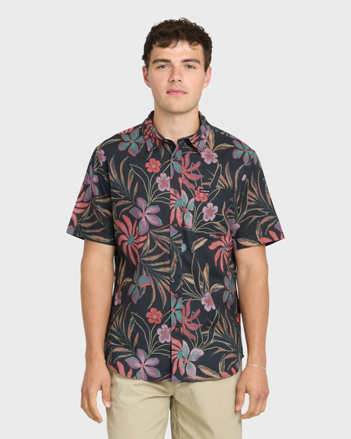 Pearlridge Classic Short Sleeve Woven Shirt - Total Eclipse