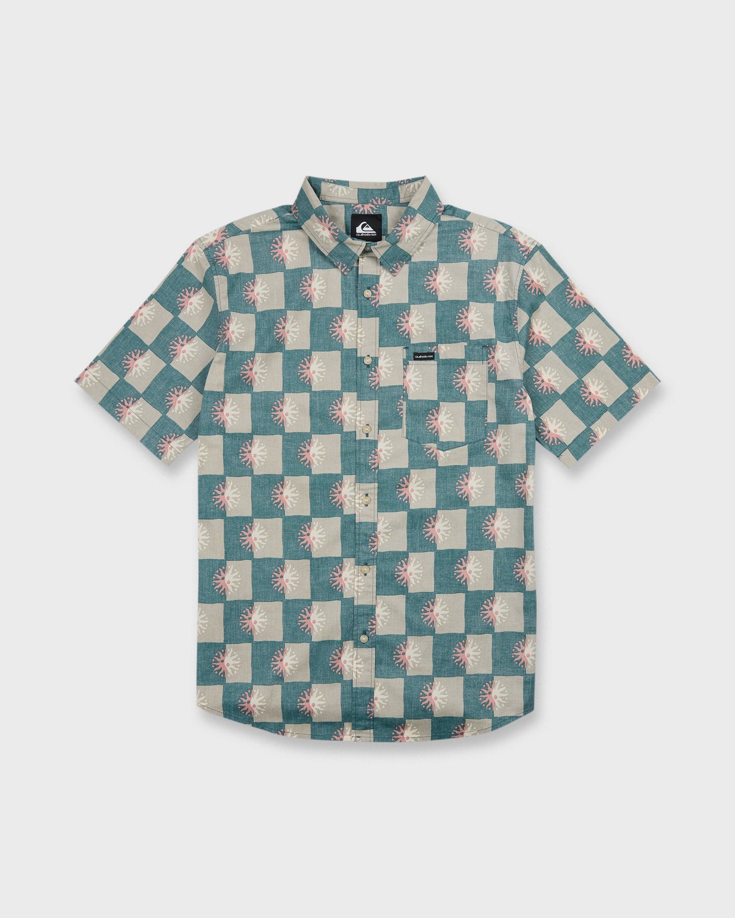 Sundial Classic Stretch Short Sleeve Woven Shirt - Mediterranea
