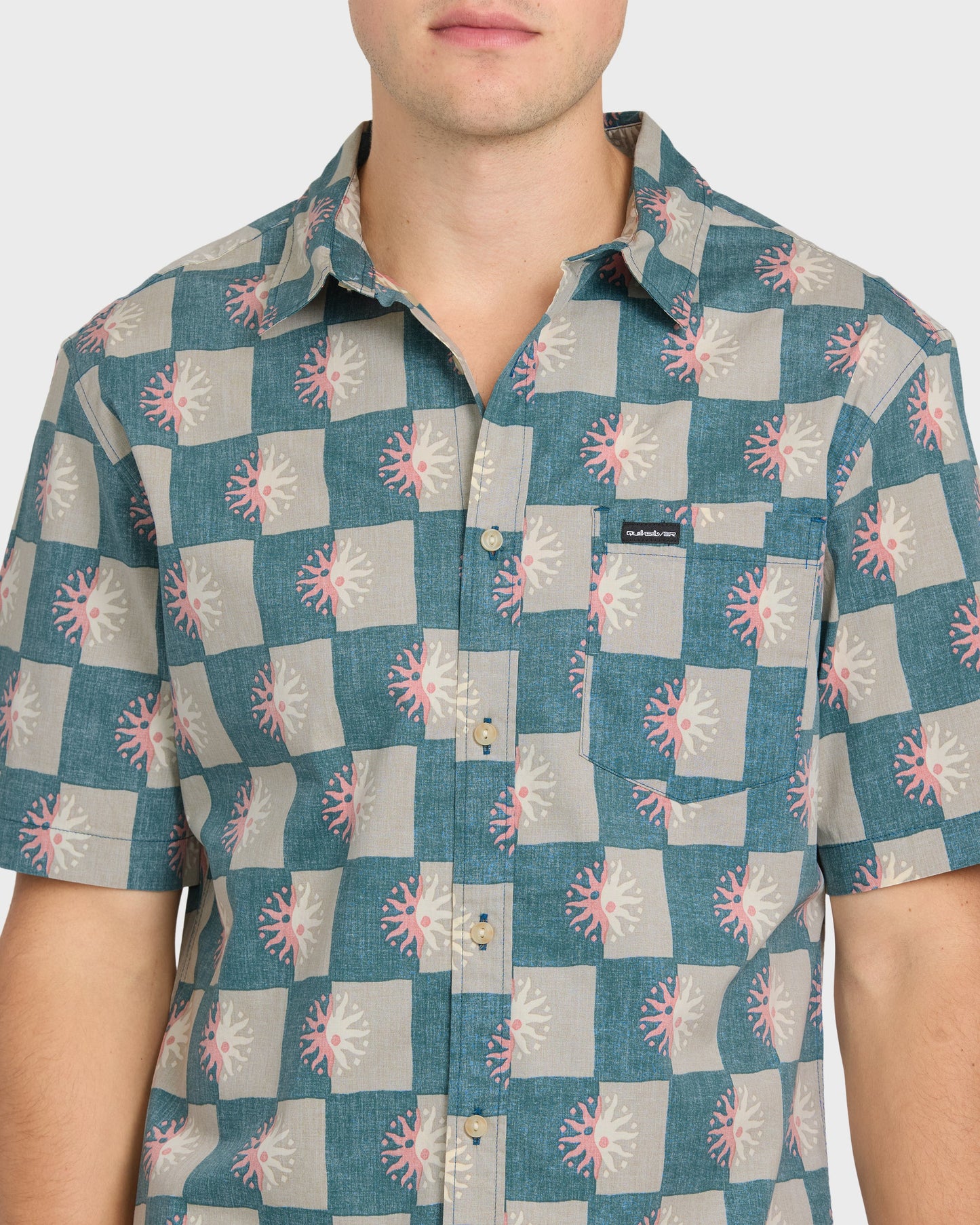 Sundial Classic Stretch Short Sleeve Woven Shirt - Mediterranea