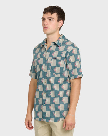 Sundial Classic Stretch Short Sleeve Woven Shirt - Mediterranea