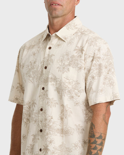 Waterman Island Vibes Short Sleeve Woven Shirt - Moonbeam