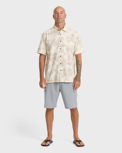 Waterman Island Vibes Short Sleeve Woven Shirt - Moonbeam