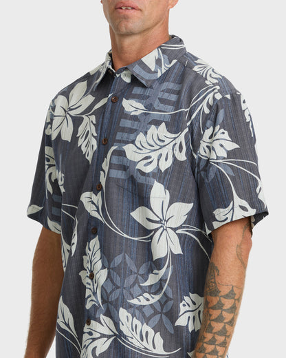 Waterman Tropic Bloom Short Sleeve Woven Shirt - Dark Denim