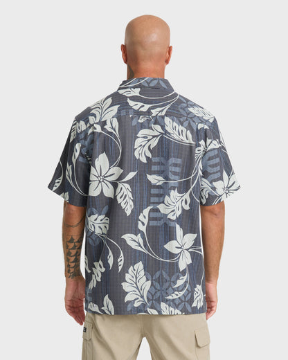 Waterman Tropic Bloom Short Sleeve Woven Shirt - Dark Denim