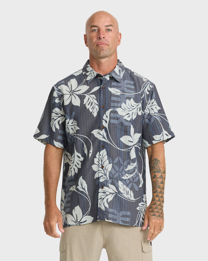 Waterman Tropic Bloom Short Sleeve Woven Shirt - Dark Denim