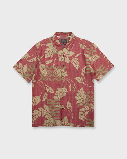 Waterman Tropic Bloom Short Sleeve Woven Shirt - Marsala