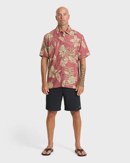 Waterman Tropic Bloom Short Sleeve Woven Shirt - Marsala