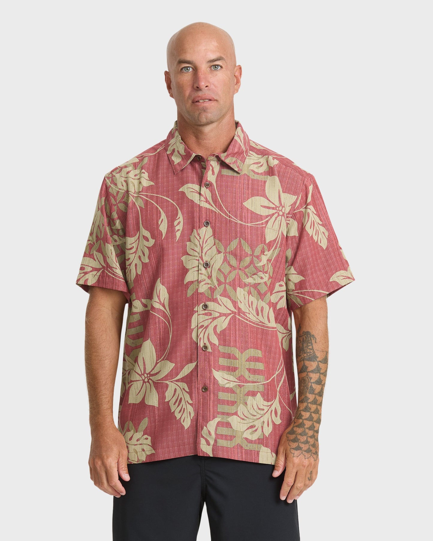 Waterman Tropic Bloom Short Sleeve Woven Shirt - Marsala