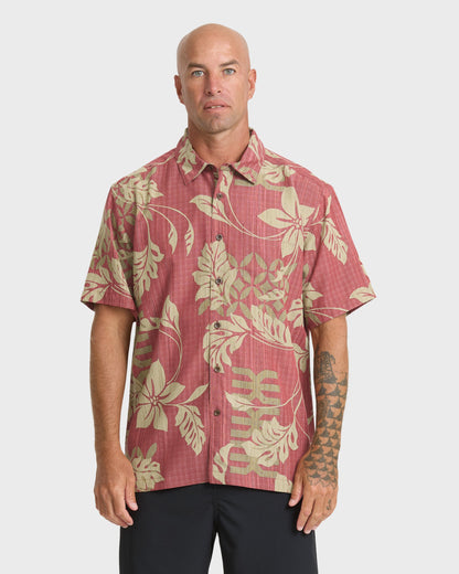 Waterman Tropic Bloom Short Sleeve Woven Shirt - Marsala