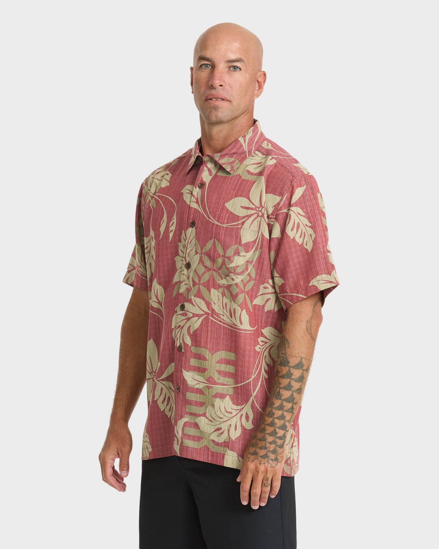 Waterman Tropic Bloom Short Sleeve Woven Shirt - Marsala