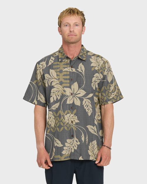 Waterman Tropic Bloom Short Sleeve Woven Shirt - Phantom