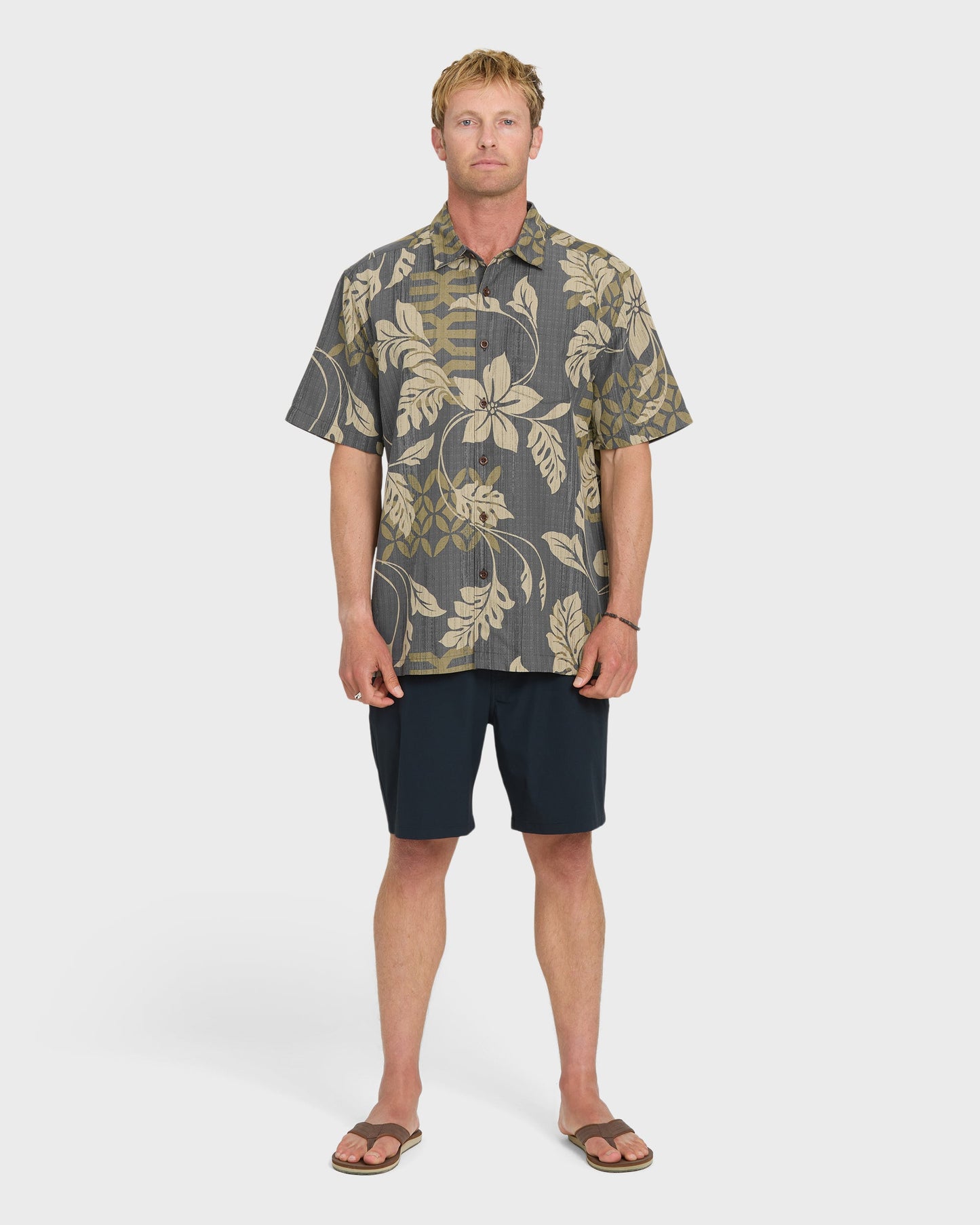 Waterman Tropic Bloom Short Sleeve Woven Shirt - Phantom