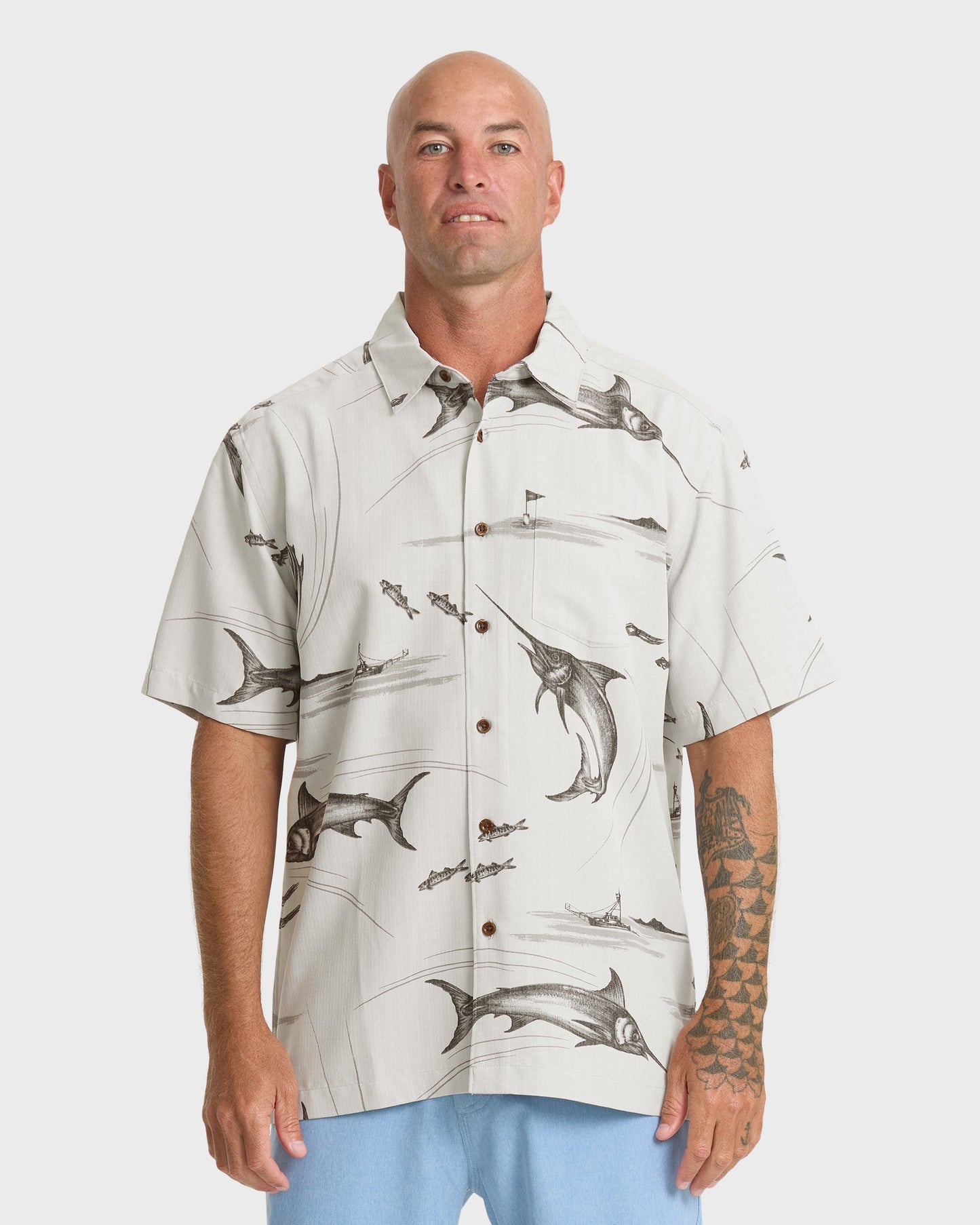 Waterman Fish On Short Sleeve Woven Shirt - High Rise