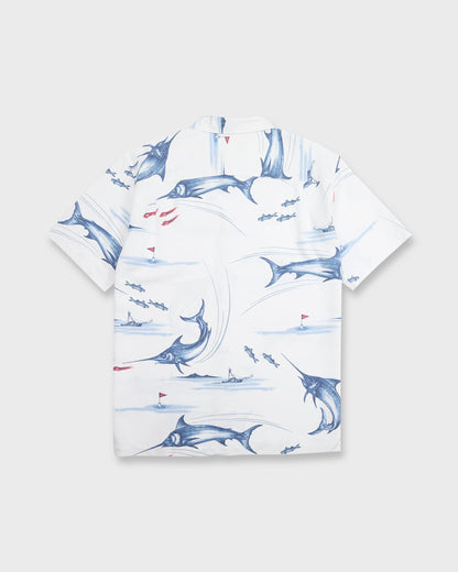 Waterman Fish On Short Sleeve Woven Shirt - White