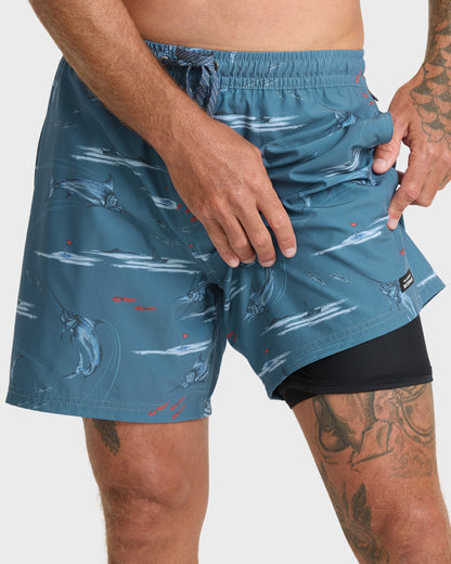 Waterman Mix Pack 17" Swim Trunks - Dark Denim