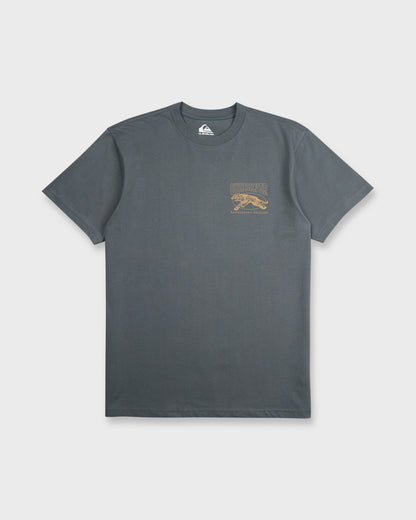 Tiger Style Short Sleeve Cotton T-Shirt - Iron Gate
