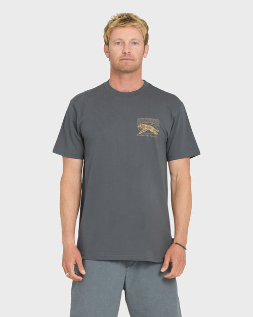 Tiger Style Short Sleeve Cotton T-Shirt - Iron Gate