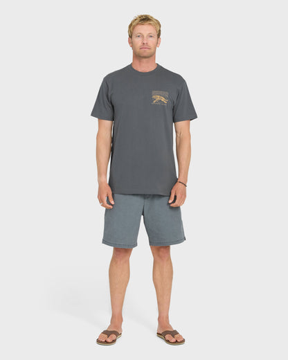 Tiger Style Short Sleeve Cotton T-Shirt - Iron Gate