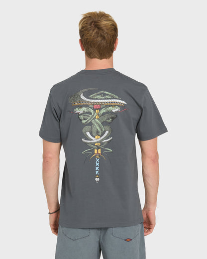 Serpents Short Sleeve Knit T-Shirt - Iron Gate
