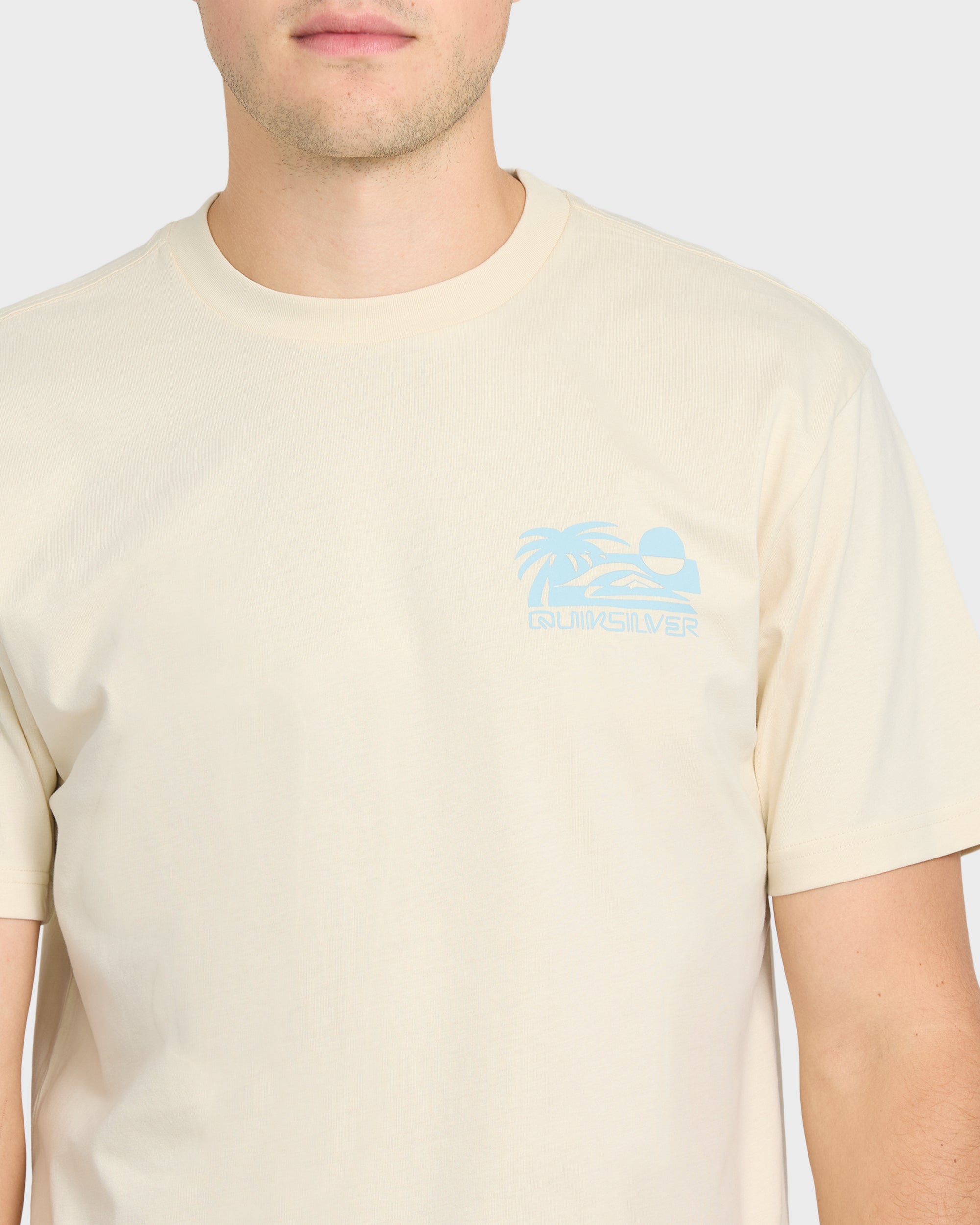 Reverse Cut Classic Short Sleeve Cotton T-Shirt - Bone White