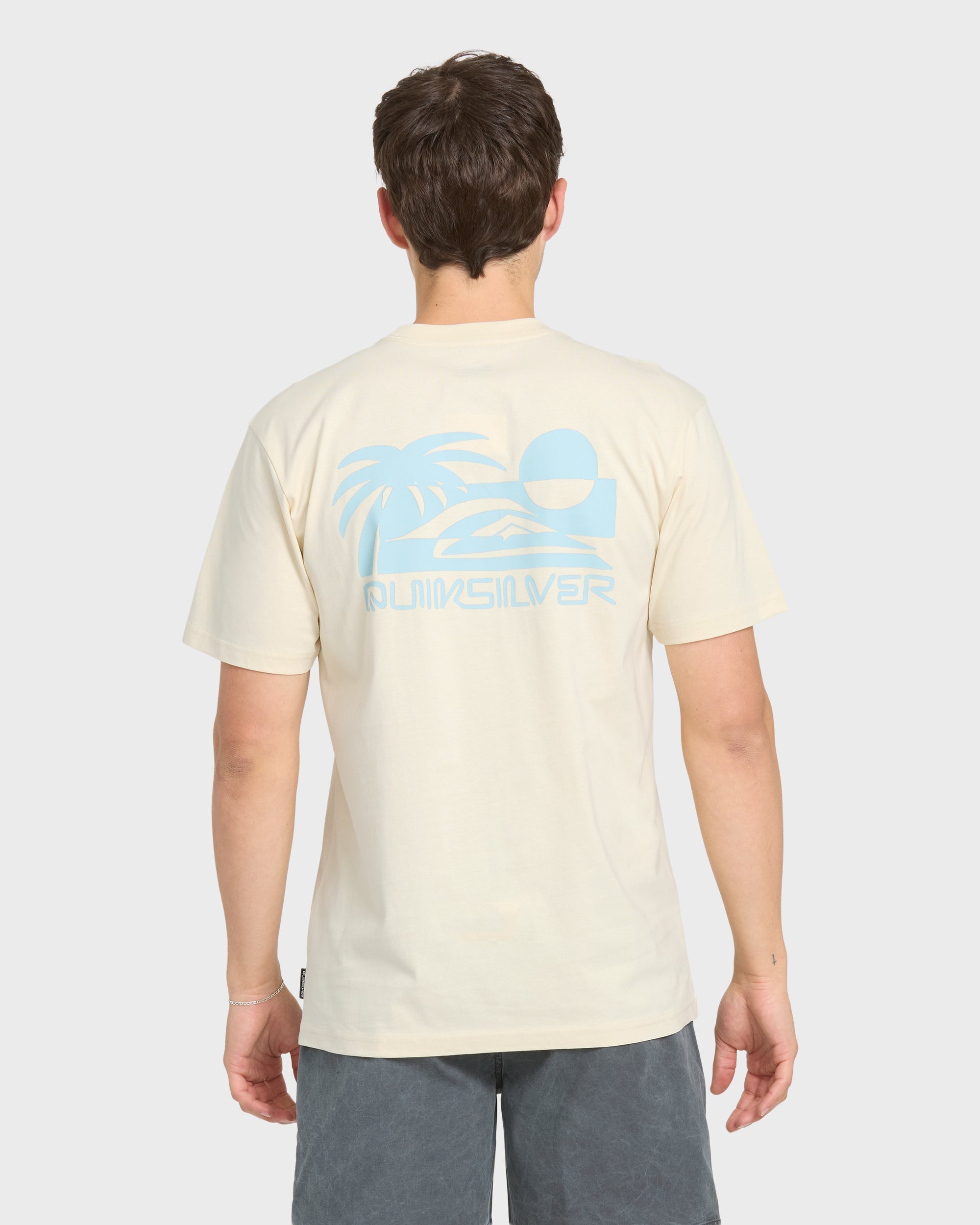 Reverse Cut Classic Short Sleeve Cotton T-Shirt - Bone White