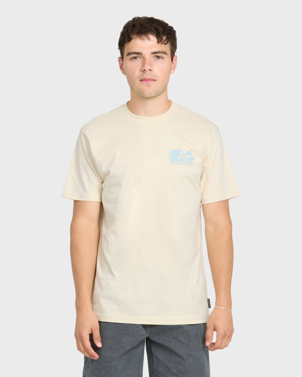 Reverse Cut Classic Short Sleeve Cotton T-Shirt - Bone White