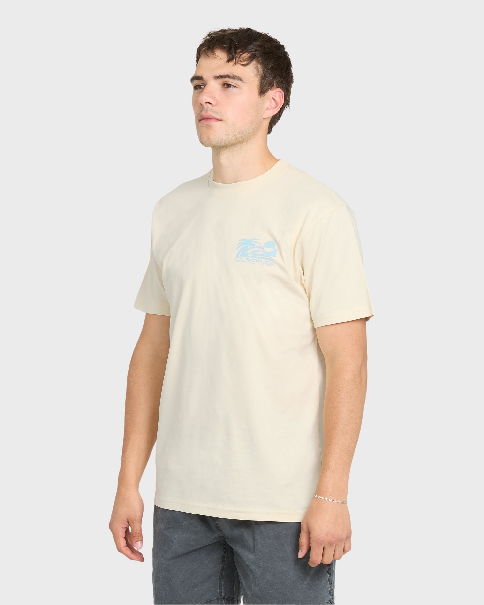 Reverse Cut Classic Short Sleeve Cotton T-Shirt - Bone White