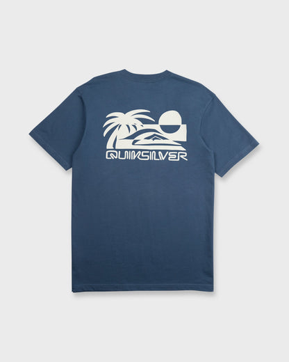 Reverse Cut Classic Short Sleeve Cotton T-Shirt - Dark Denim