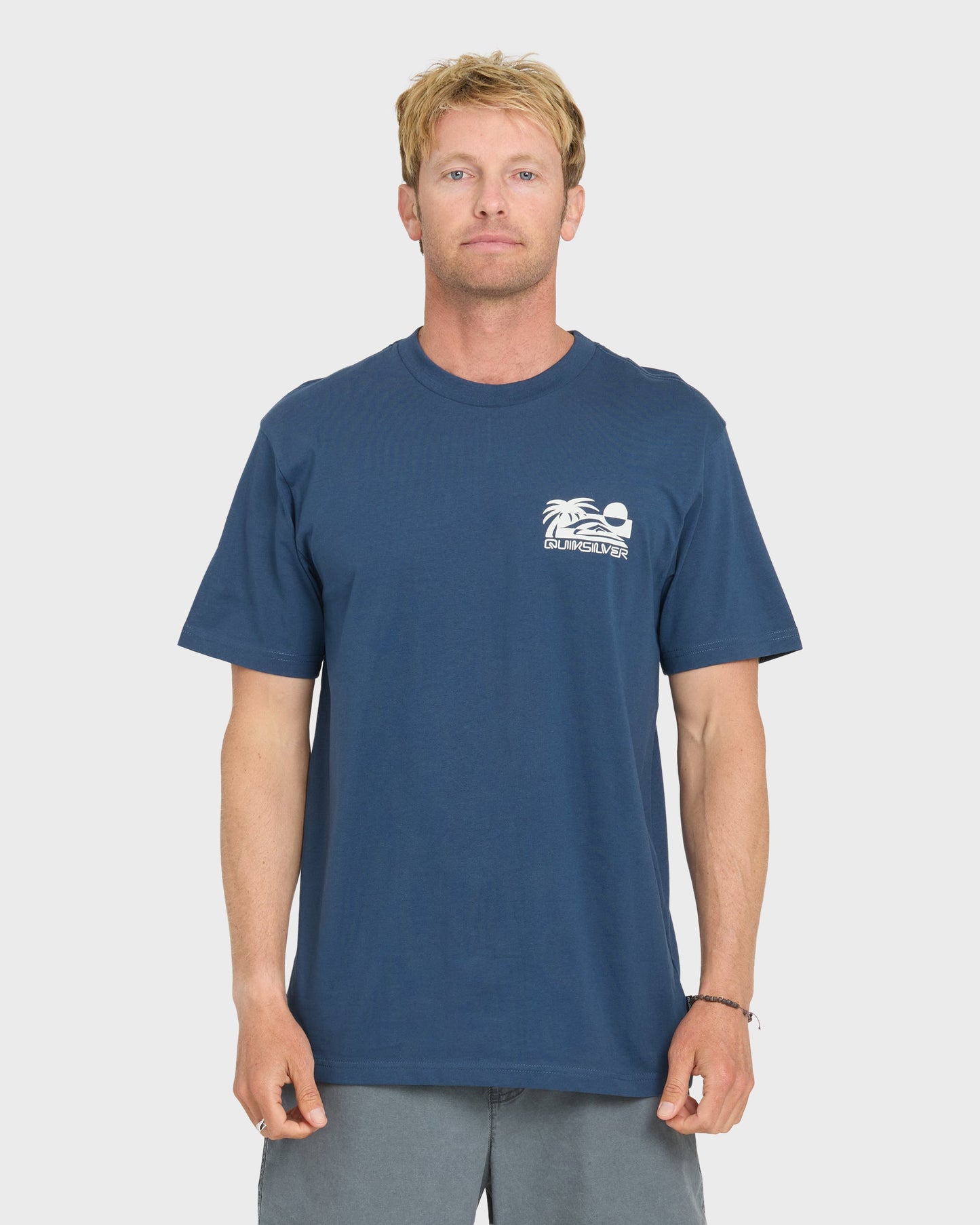 Reverse Cut Classic Short Sleeve Cotton T-Shirt - Dark Denim