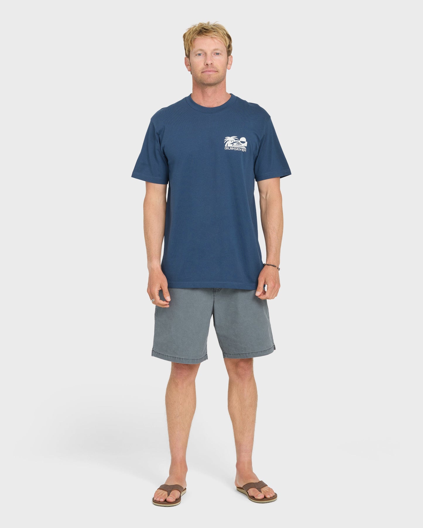 Reverse Cut Classic Short Sleeve Cotton T-Shirt - Dark Denim