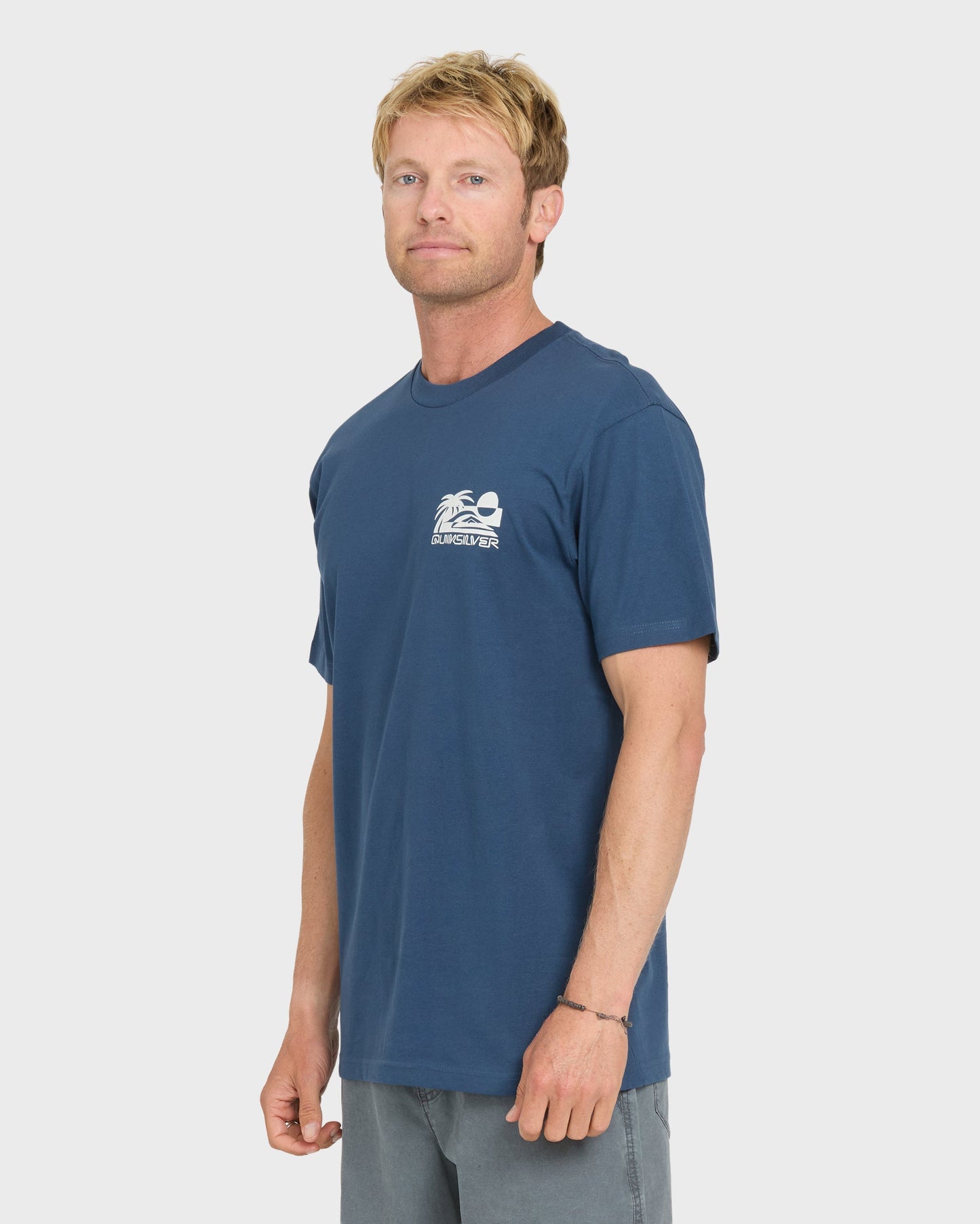 Reverse Cut Classic Short Sleeve Cotton T-Shirt - Dark Denim