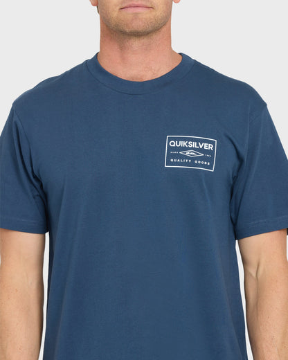 Stamped Short Sleeve Knit T-Shirt - Dark Denim