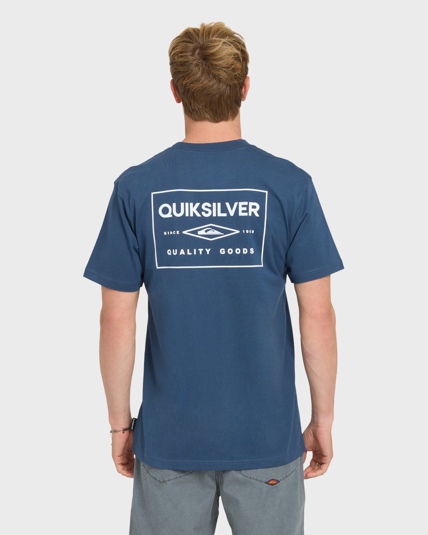 Stamped Short Sleeve Knit T-Shirt - Dark Denim