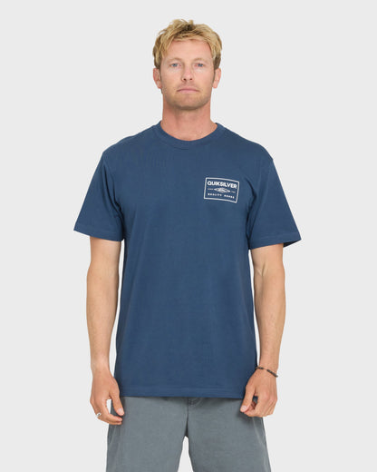 Stamped Short Sleeve Knit T-Shirt - Dark Denim