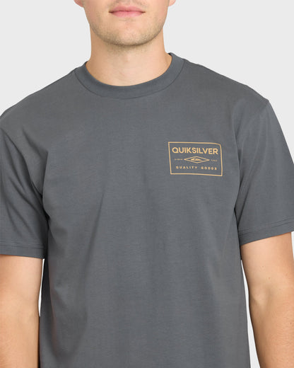Stamped Short Sleeve Knit T-Shirt - Iron Gate