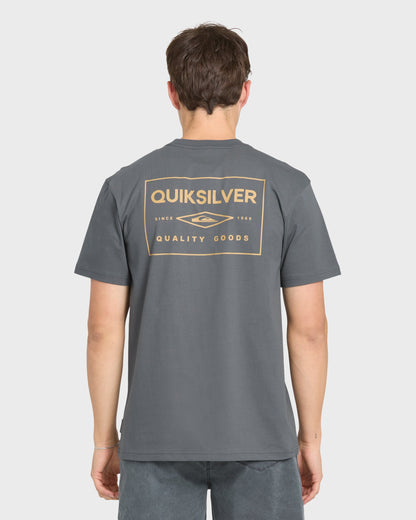 Stamped Short Sleeve Knit T-Shirt - Iron Gate