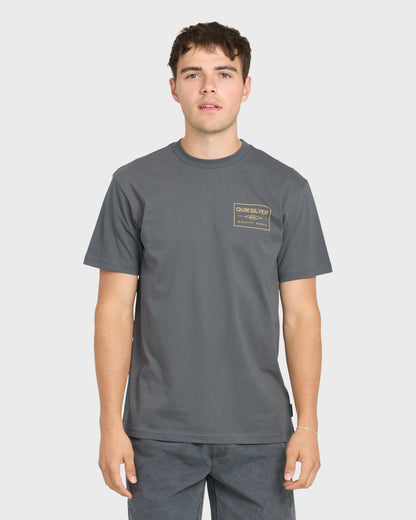 Stamped Short Sleeve Knit T-Shirt - Iron Gate