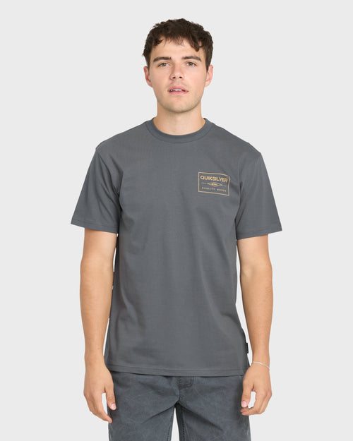 Stamped Short Sleeve Knit T-Shirt - Iron Gate