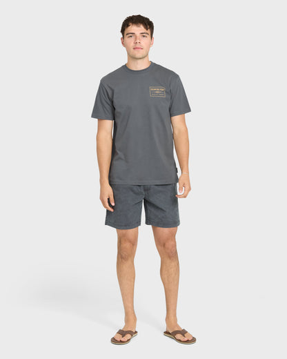 Stamped Short Sleeve Knit T-Shirt - Iron Gate