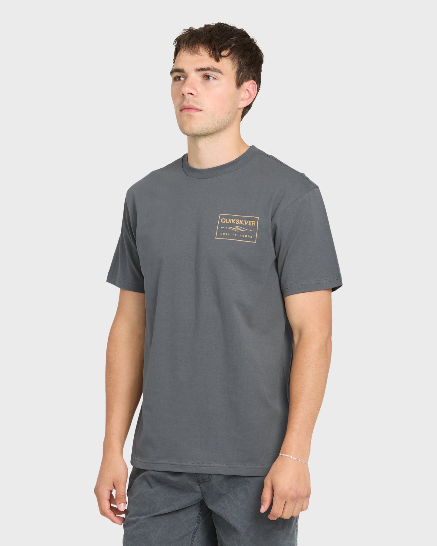 Stamped Short Sleeve Knit T-Shirt - Iron Gate