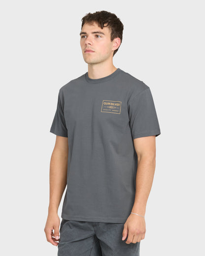 Stamped Short Sleeve Knit T-Shirt - Iron Gate