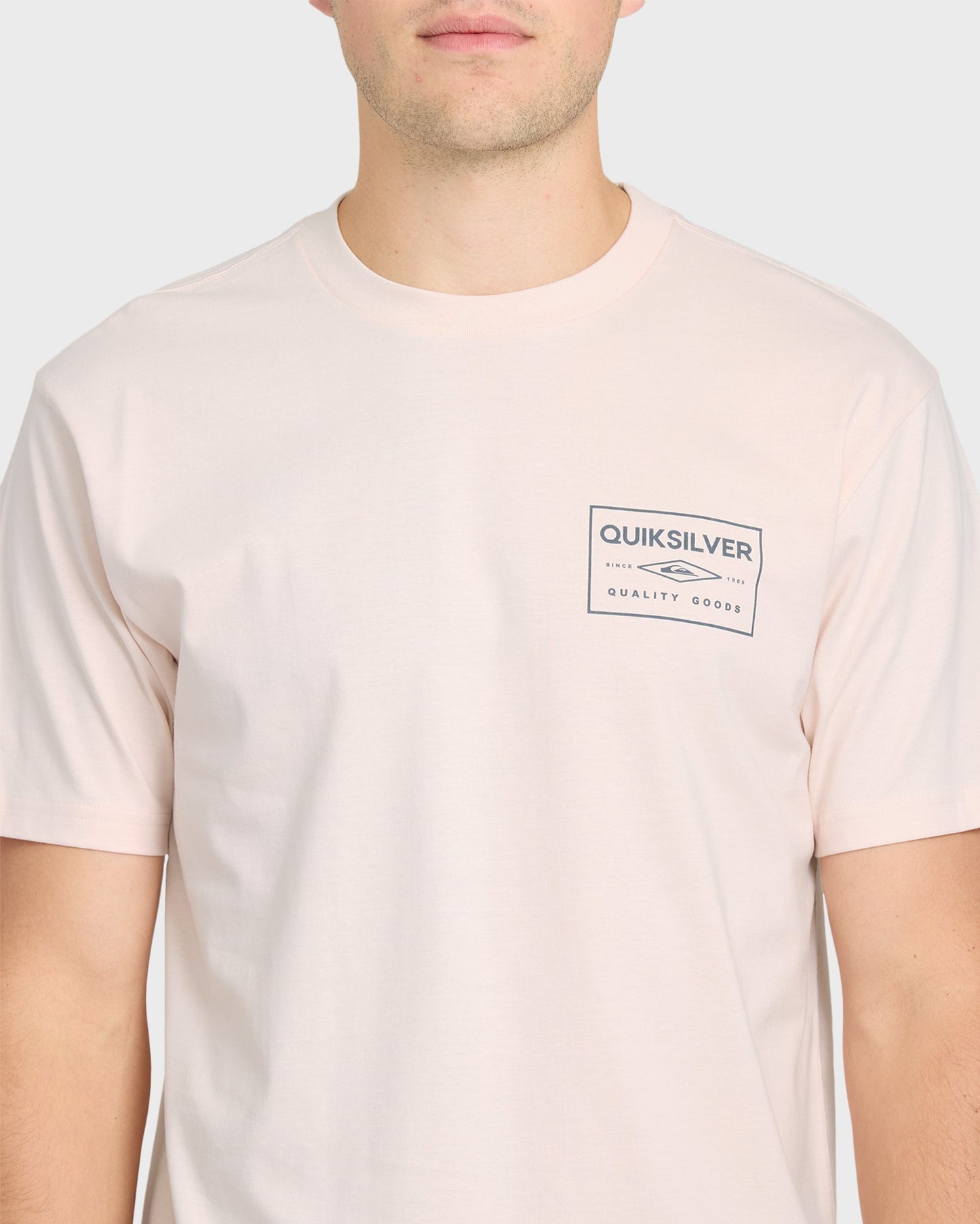 Stamped Short Sleeve Knit T-Shirt - Rosewater