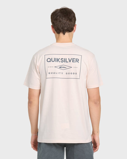 Stamped Short Sleeve Knit T-Shirt - Rosewater