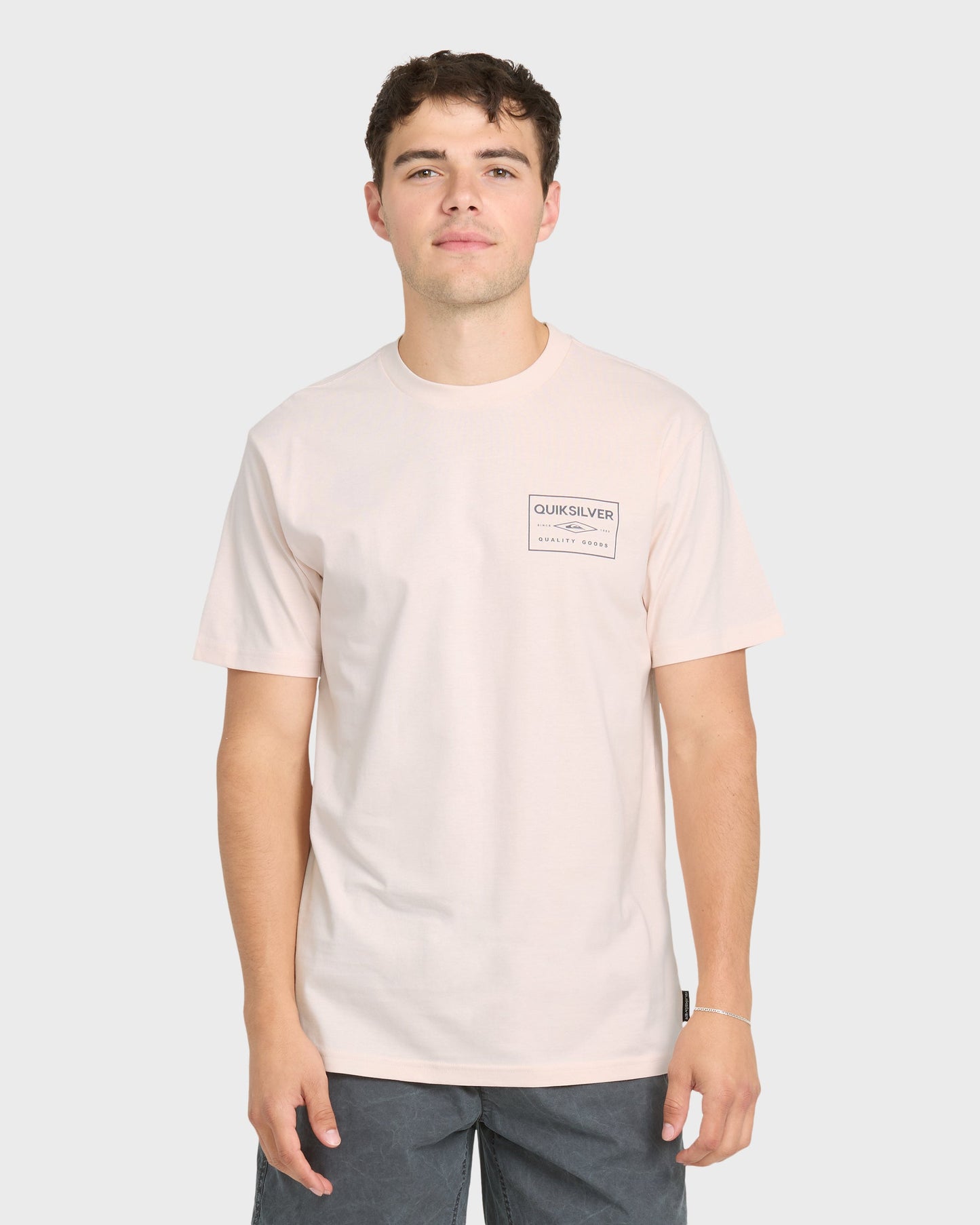 Stamped Short Sleeve Knit T-Shirt - Rosewater